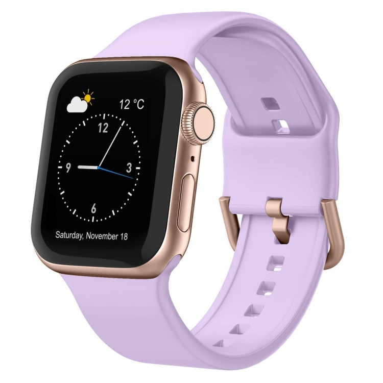 For Apple Watch Series 9 41mm Pin Buckle Silicone Watch Band(Lavender) - Watch Bands by PMC TechLife | Online Shopping South Africa | PMC TechLife