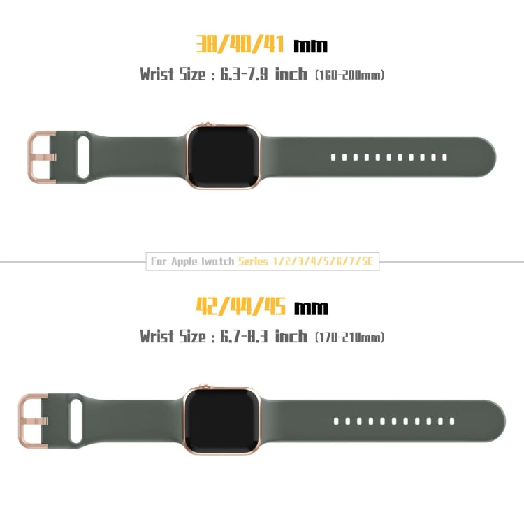 For Apple Watch Series 9 45mm Pin Buckle Silicone Watch Band(Olive) - Watch Bands by PMC TechLife | Online Shopping South Africa | PMC TechLife