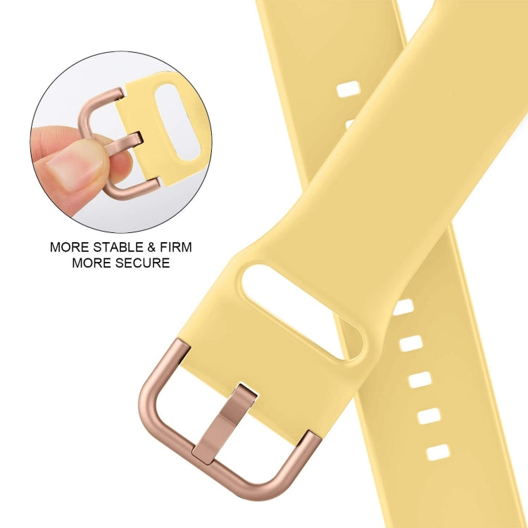 For Apple Watch Series 9 45mm Pin Buckle Silicone Watch Band(Yellow) - Watch Bands by PMC TechLife | Online Shopping South Africa | PMC TechLife
