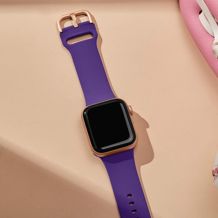 For Apple Watch SE 2023 44mm Pin Buckle Silicone Watch Band(Purple) - Watch Bands by PMC TechLife | Online Shopping South Africa | PMC TechLife