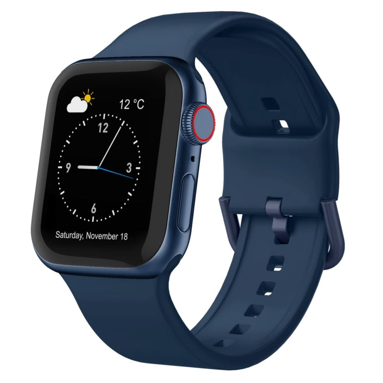 For Apple Watch SE 2023 44mm Pin Buckle Silicone Watch Band(Abyss Blue) - Watch Bands by PMC TechLife | Online Shopping South Africa | PMC TechLife