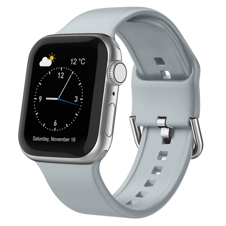 For Apple Watch SE 2023 44mm Pin Buckle Silicone Watch Band(Light Grey) - free shipping - PMC TechLife - Order now!
