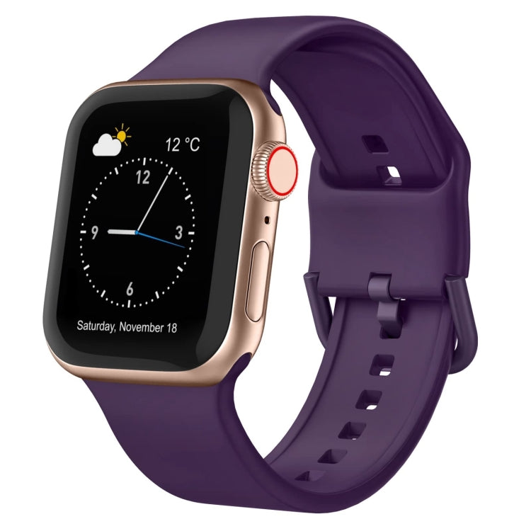 For Apple Watch SE 2023 44mm Pin Buckle Silicone Watch Band(Dark Purple) - Watch Bands by PMC TechLife | Online Shopping South Africa | PMC TechLife