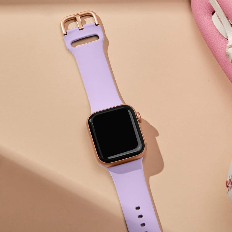 For Apple Watch SE 2023 44mm Pin Buckle Silicone Watch Band(Lavender) - Watch Bands by PMC TechLife | Online Shopping South Africa | PMC TechLife