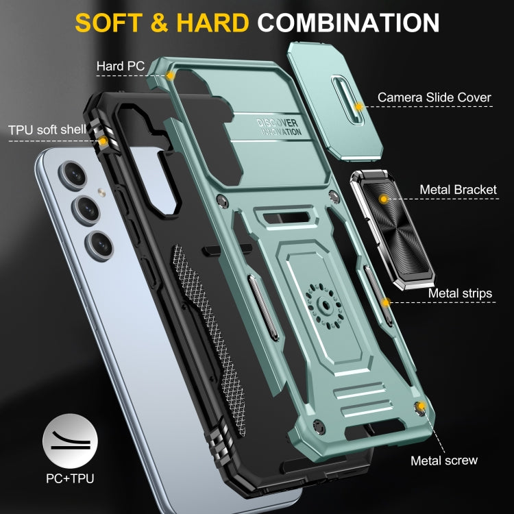 For Samsung Galaxy A54 Armor PC + TPU Camera Shield Phone Case(Alpine Green) - free shipping - PMC TechLife - Order now!