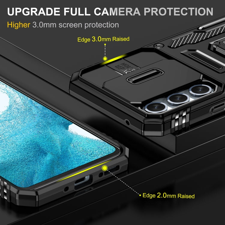 For Samsung Galaxy S23 FE 5G Armor PC + TPU Camera Shield Phone Case(Black) - free shipping - PMC TechLife - Order now!