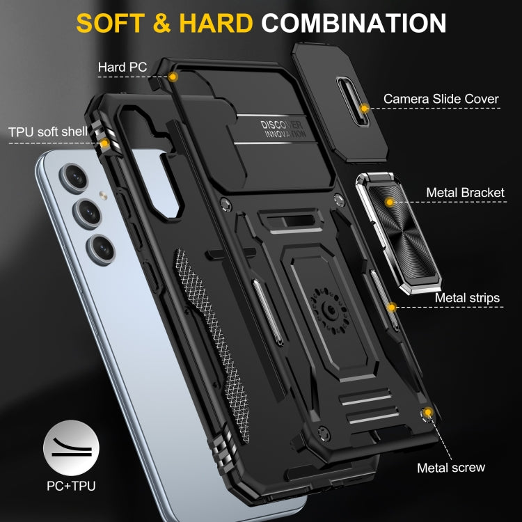 For Samsung Galaxy S23 FE 5G Armor PC + TPU Camera Shield Phone Case(Black) - free shipping - PMC TechLife - Order now!