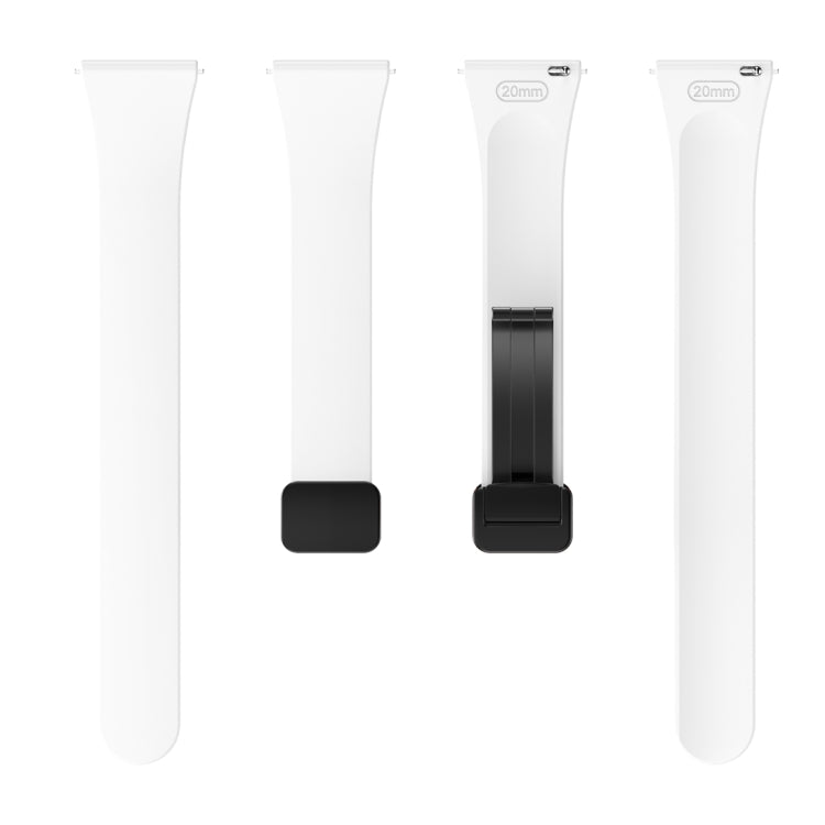 For Samsung Galaxy Watch 6 / 6 Classic Magnetic Black Buckle Slim Silicone Watch Band(White) - Watch Bands by PMC TechLife | Online Shopping South Africa | PMC TechLife