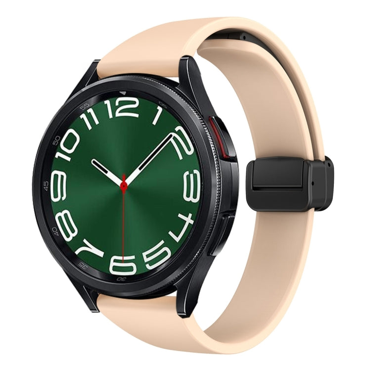 For Samsung Galaxy Watch 6 / 6 Classic Magnetic Black Buckle Slim Silicone Watch Band(Pink) - Watch Bands by PMC TechLife | Online Shopping South Africa | PMC TechLife