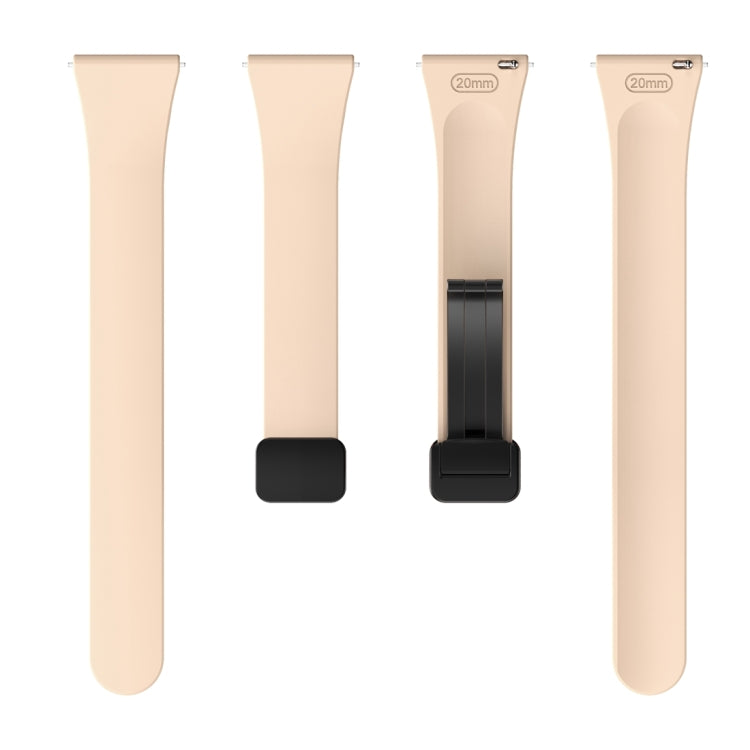 For Samsung Galaxy Watch 6 / 6 Classic Magnetic Black Buckle Slim Silicone Watch Band(Pink) - Watch Bands by PMC TechLife | Online Shopping South Africa | PMC TechLife
