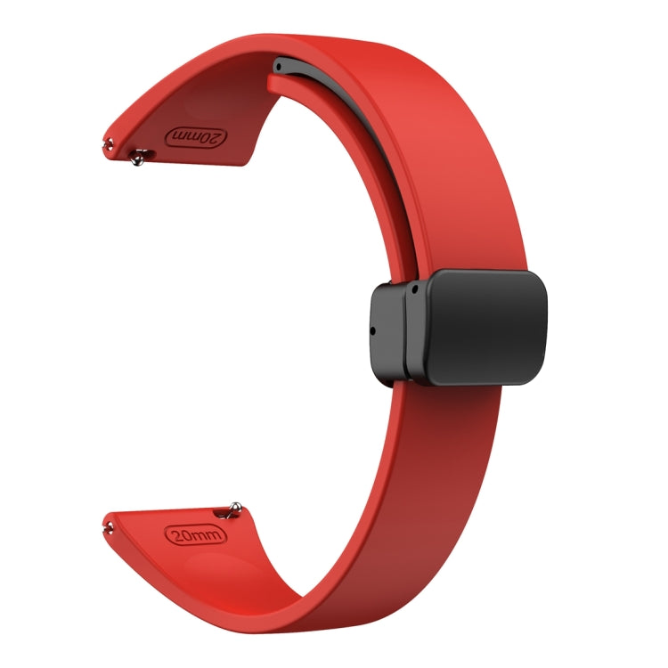 For Samsung Galaxy Watch 6 / 6 Classic Magnetic Black Buckle Slim Silicone Watch Band(Red) - Watch Bands by PMC TechLife | Online Shopping South Africa | PMC TechLife