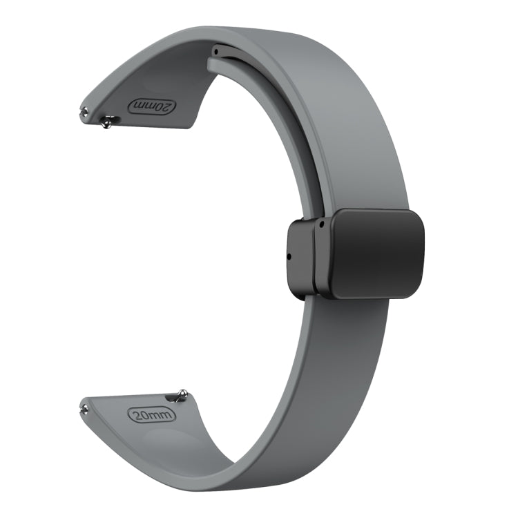 For Samsung Galaxy Watch 6 / 6 Classic Magnetic Black Buckle Slim Silicone Watch Band(Space Grey) - Watch Bands by PMC TechLife | Online Shopping South Africa | PMC TechLife