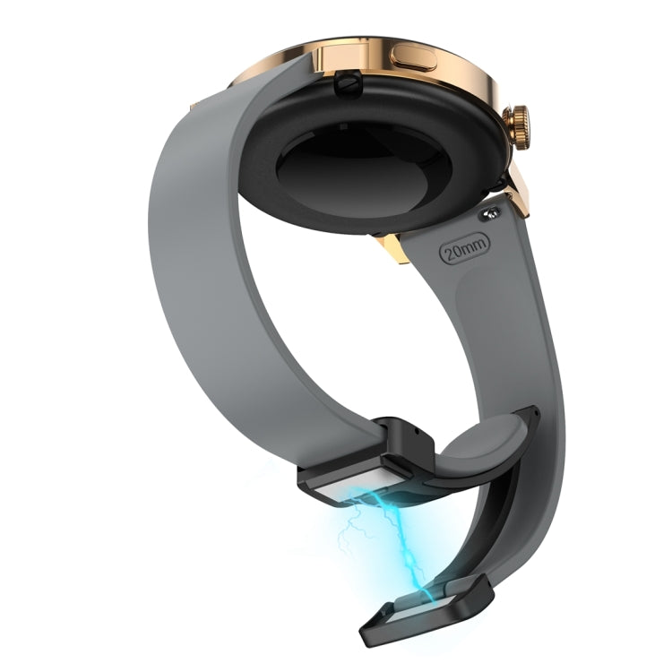 For Samsung Galaxy Watch 6 / 6 Classic Magnetic Black Buckle Slim Silicone Watch Band(Space Grey) - Watch Bands by PMC TechLife | Online Shopping South Africa | PMC TechLife