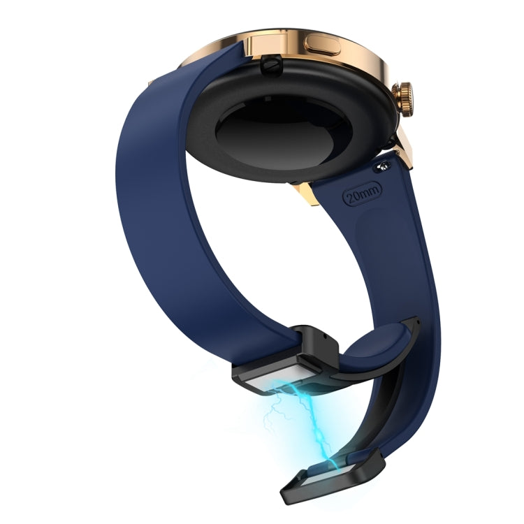 For Samsung Galaxy Watch 6 / 6 Classic Magnetic Black Buckle Slim Silicone Watch Band(Midnight Blue) - Watch Bands by PMC TechLife | Online Shopping South Africa | PMC TechLife