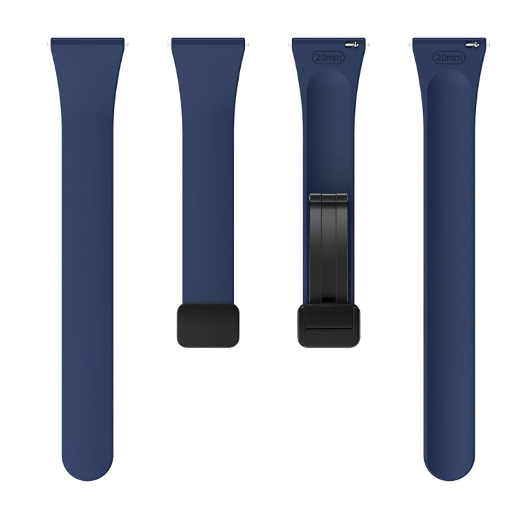 For Samsung Galaxy Watch 6 / 6 Classic Magnetic Black Buckle Slim Silicone Watch Band(Midnight Blue) - Watch Bands by PMC TechLife | Online Shopping South Africa | PMC TechLife