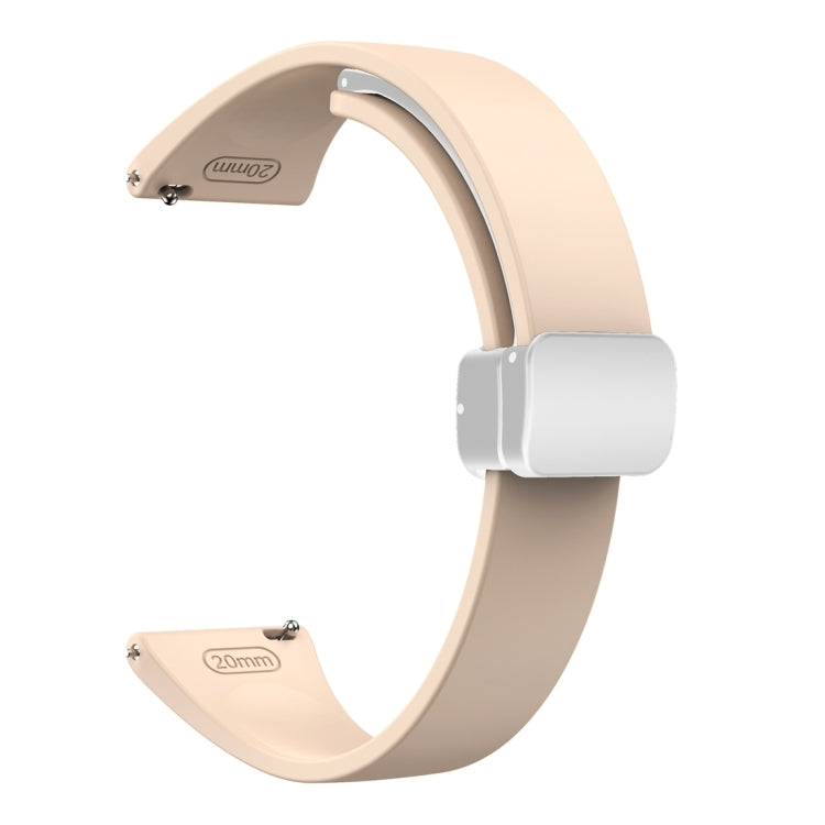 For Samsung Galaxy Watch 6 / 6 Classic Magnetic Silver Buckle Slim Silicone Watch Band(Pink) - Watch Bands by PMC TechLife | Online Shopping South Africa | PMC TechLife