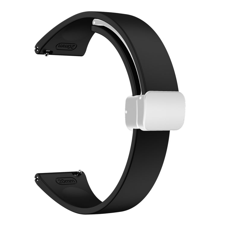 For Samsung Galaxy Watch 6 / 6 Classic Magnetic Silver Buckle Slim Silicone Watch Band(Black) - Watch Bands by PMC TechLife | Online Shopping South Africa | PMC TechLife