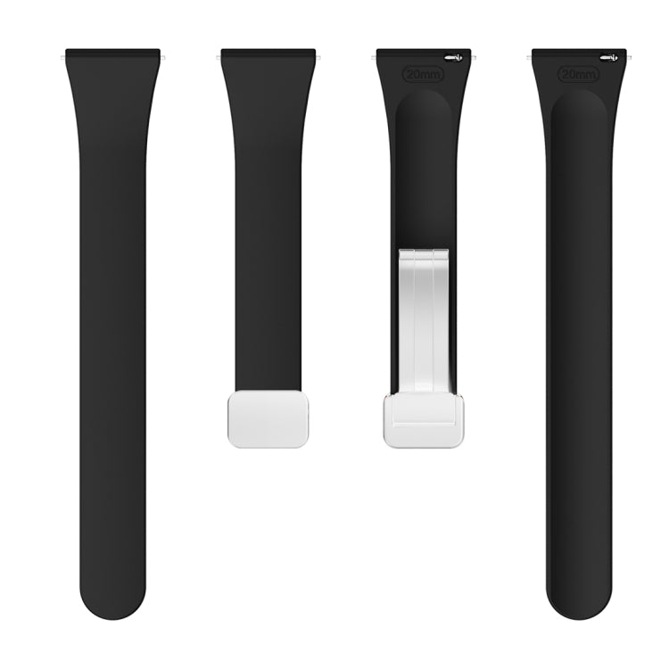 For Samsung Galaxy Watch 6 / 6 Classic Magnetic Silver Buckle Slim Silicone Watch Band(Black) - Watch Bands by PMC TechLife | Online Shopping South Africa | PMC TechLife