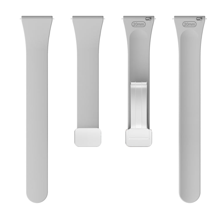 For Samsung Galaxy Watch 6 / 6 Classic Magnetic Silver Buckle Slim Silicone Watch Band(Light Grey) - Watch Bands by PMC TechLife | Online Shopping South Africa | PMC TechLife