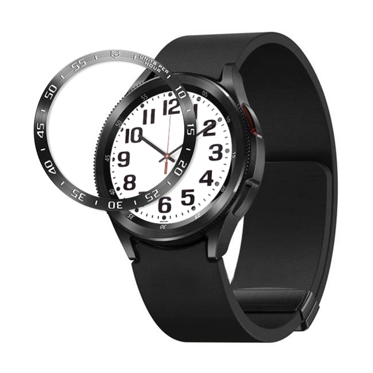 For Samsung Galaxy Watch6 Classic 47mm A Style Smart Watch Steel Ring Protective Frame(Black) - Watch Cases by PMC TechLife | Online Shopping South Africa | PMC TechLife