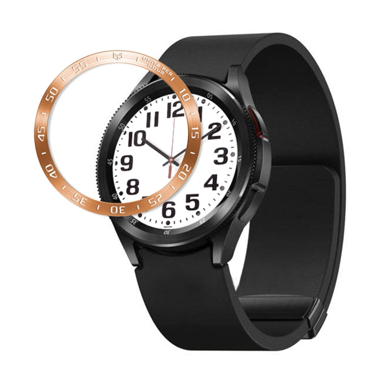 For Samsung Galaxy Watch6 Classic 47mm A Style Smart Watch Steel Ring Protective Frame(Rose Gold) - Watch Cases by PMC TechLife | Online Shopping South Africa | PMC TechLife