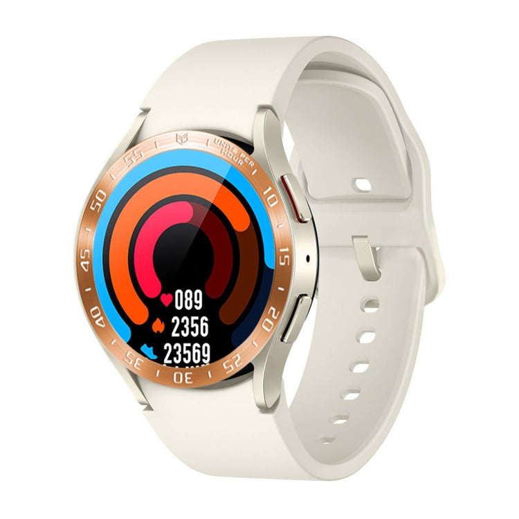 For Samsung Galaxy Watch6 Classic 47mm A Style Smart Watch Steel Ring Protective Frame(Rose Gold) - Watch Cases by PMC TechLife | Online Shopping South Africa | PMC TechLife