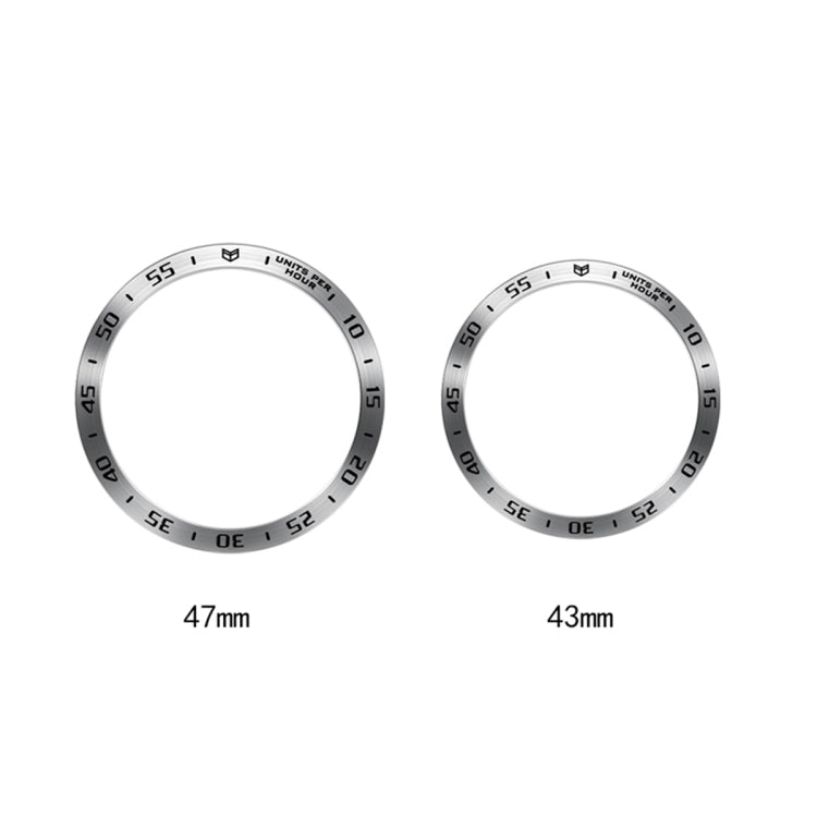 For Samsung Galaxy Watch6 Classic 47mm A Style Smart Watch Steel Ring Protective Frame(Black) - Watch Cases by PMC TechLife | Online Shopping South Africa | PMC TechLife