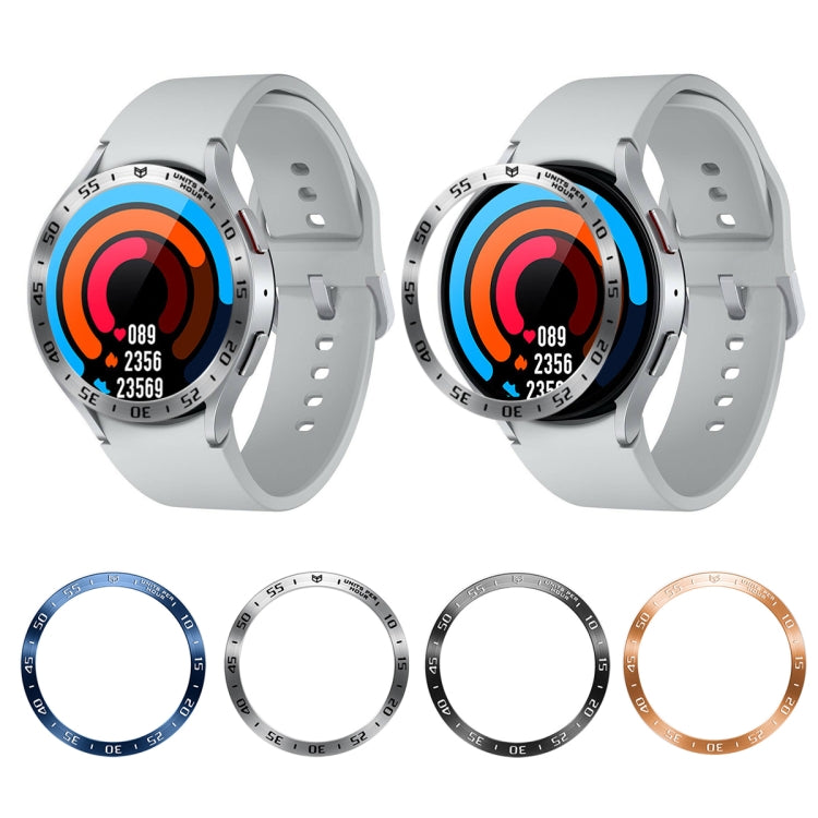 For Samsung Galaxy Watch6 Classic 43mm A Style Smart Watch Steel Ring Protective Frame(Black) - Watch Cases by PMC TechLife | Online Shopping South Africa | PMC TechLife