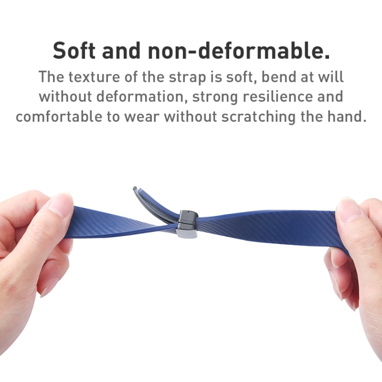 For Apple Watch 9 45mm Carbon Fiber Pattern Magnetic Buckle Silicone Watch Band(Blue) - free shipping - PMC TechLife - Order now!