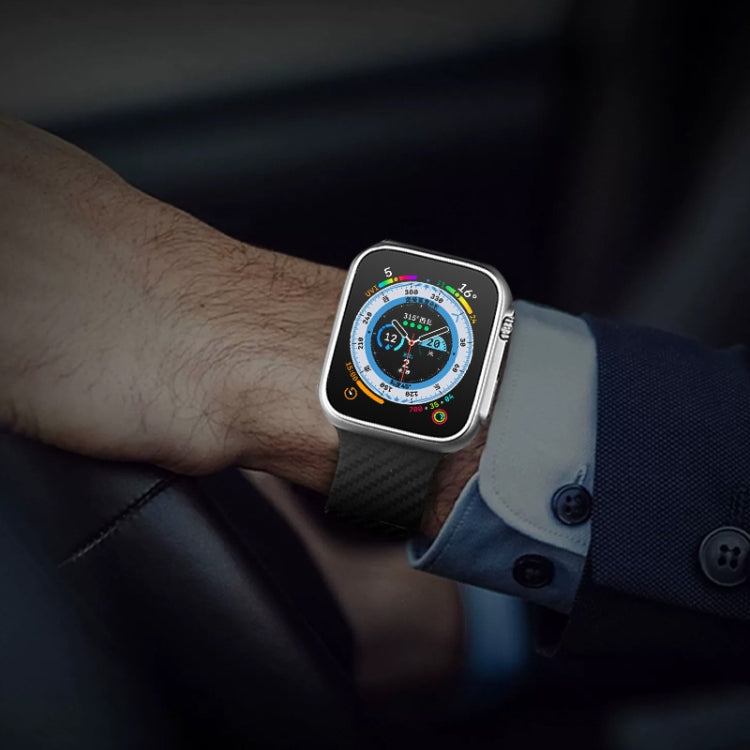 For Apple Watch 3 38mm Carbon Fiber Pattern Magnetic Buckle Silicone Watch Band(Grey) - Watch Bands by PMC TechLife | Online Shopping South Africa | PMC TechLife