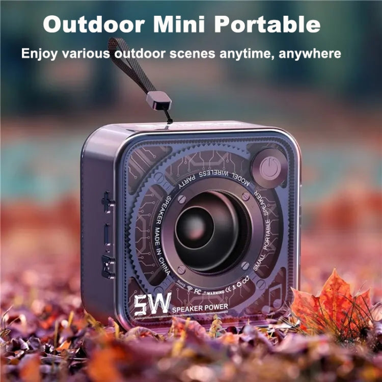 T&G DW12 Portable Mini Wireless Bluetooth Speaker Transparent Subwoofer Support TF Card(Blue) - Mini Speaker by T&G | Online Shopping South Africa | PMC TechLife | Buy Now Pay Later Mobicred