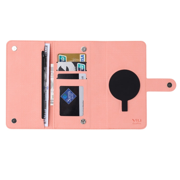 For Samsung Galaxy S23 FE 5G ViLi GHB Series MagSafe Magnetic Zipper Leather Phone Case(Pink) - Galaxy S23 FE 5G Cases by ViLi | Online Shopping South Africa | PMC TechLife | Buy Now Pay Later Mobicred