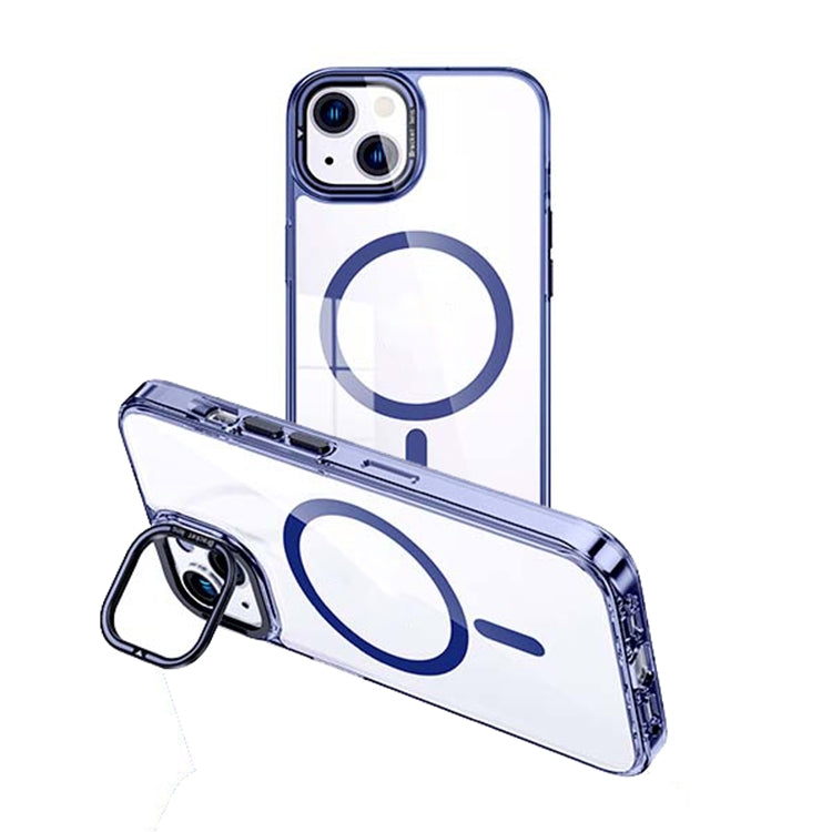 For iPhone 15 MagSafe Magnetic Invisible Holder Transparent Phone Case(Blue) - free shipping - PMC TechLife - Order now!