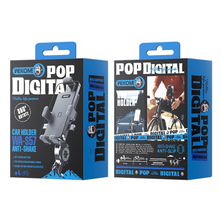 WK WA-S57 Pop Power Series Mechanical Motorcycle Phone Holder(Black) - Holder by WK | Online Shopping South Africa | PMC TechLife