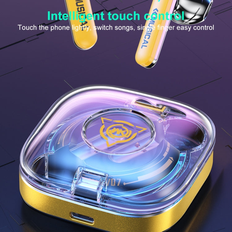 WK V07 Vanguard Series Starshards Wireless Bluetooth Earphone(Yellow) - free shipping - PMC TechLife - Order now!