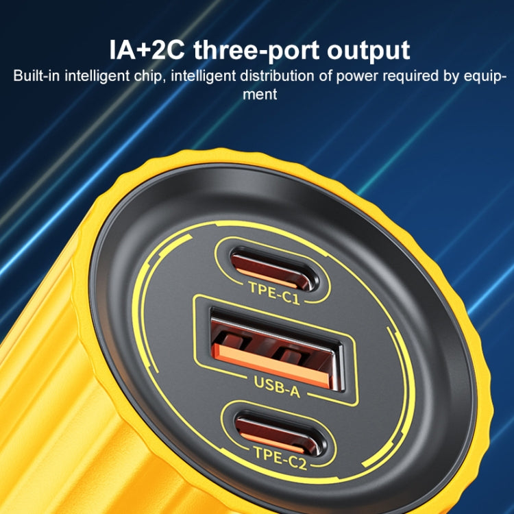 WK WP-U01 Mecha Series Energy Bar 65W Gallium Nitride Dual USB-C / Type-C + USB Charger, CN Plug(Yellow) - USB Charger by WK | Online Shopping South Africa | PMC TechLife | Buy Now Pay Later Mobicred