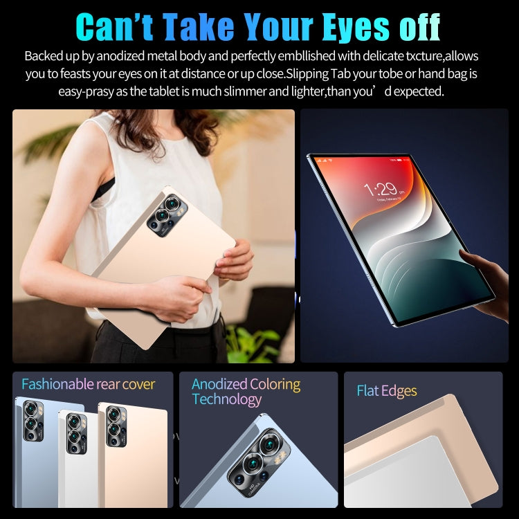 S22 10.1 inch 3G Tablet PC, 2GB+32GB, Android 7.0 MTK6735 Octa Core, Support Dual SIM, WiFi, Bluetooth, GPS(Gold) - 10.1 inch by PMC TechLife | Online Shopping South Africa | PMC TechLife