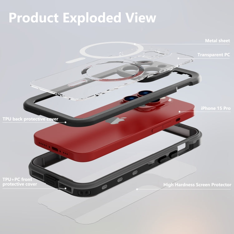 For iPhone 15 Pro RedPepper IP68 Waterproof MagSafe Phone Case(Black) - free shipping - PMC TechLife - Order now!