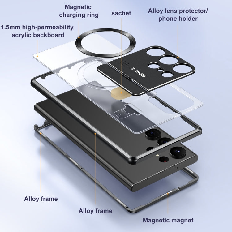 For Samsung Galaxy S24 Ultra 5G Aromatherapy Holder Single-sided MagSafe Magnetic Phone Case(Black) - Galaxy S24 Ultra 5G Cases by PMC TechLife | Online Shopping South Africa | PMC TechLife
