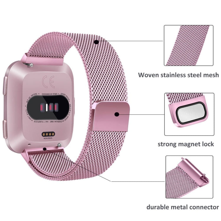 For Fitbit Versa 2 / Fitbit Versa / Fitbit Versa Lite Milanese Watch Band,, Small Size: 2.3x22.5cm(Rose Gold) - Watch Bands by PMC TechLife | Online Shopping South Africa | PMC TechLife | Buy Now Pay Later Mobicred