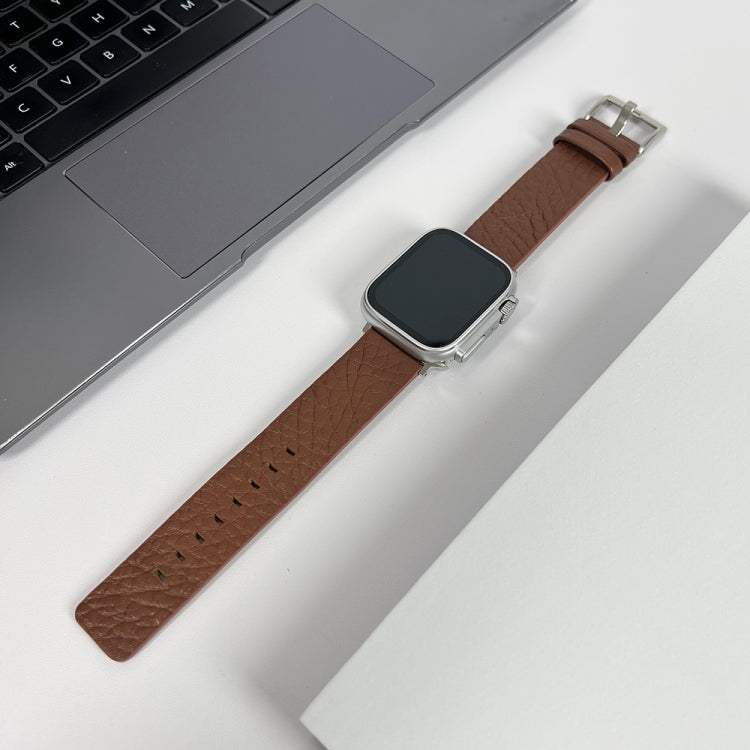 For Apple Watch SE 2023 44mm Buffalo Leather Watch Band(Brown) - Watch Bands by PMC TechLife | Online Shopping South Africa | PMC TechLife