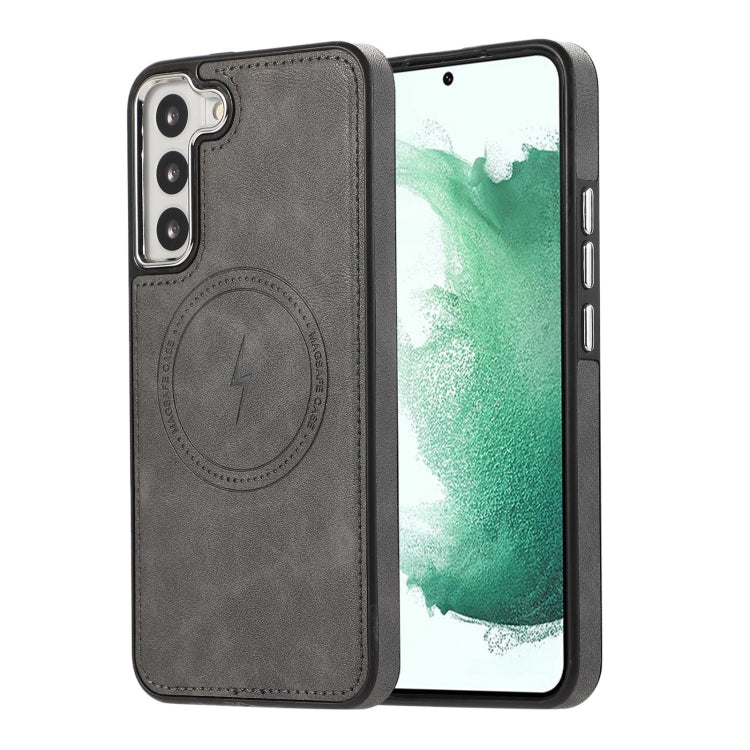 For Samsung Galaxy S23+ 5G Side Leather Magsafe Phone Case(Gray) - Galaxy S23+ 5G Cases by PMC TechLife | Online Shopping South Africa | PMC TechLife | Buy Now Pay Later Mobicred