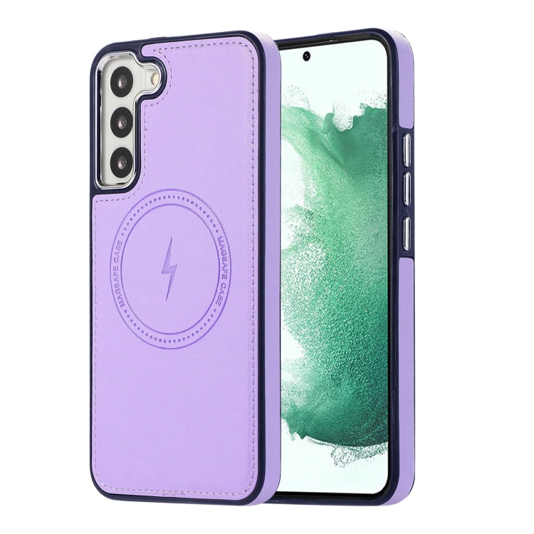 For Samsung Galaxy S23 5G Side Leather Magsafe Phone Case(Light Purple) - Galaxy S23 5G Cases by PMC TechLife | Online Shopping South Africa | PMC TechLife