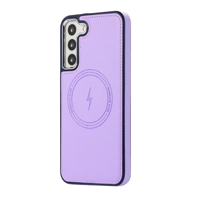 For Samsung Galaxy S23 5G Side Leather Magsafe Phone Case(Light Purple) - Galaxy S23 5G Cases by PMC TechLife | Online Shopping South Africa | PMC TechLife