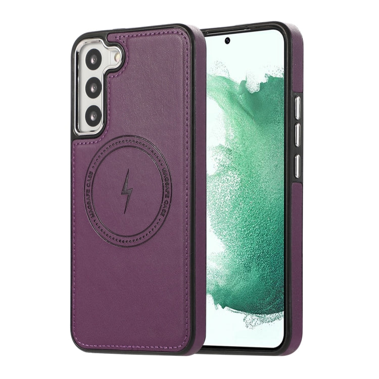 For Samsung Galaxy S23 5G Side Leather Magsafe Phone Case(Dark Purple) - Galaxy S23 5G Cases by PMC TechLife | Online Shopping South Africa | PMC TechLife