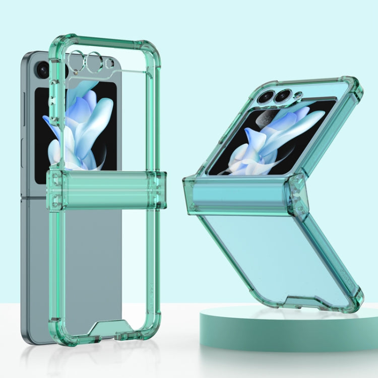 For Samsung Galaxy Z Flip5 GKK Electroplated Airbag Hinge Shockproof Phone Case(Transparent Green) - Galaxy Z Flip5 Cases by GKK | Online Shopping South Africa | PMC TechLife | Buy Now Pay Later Mobicred