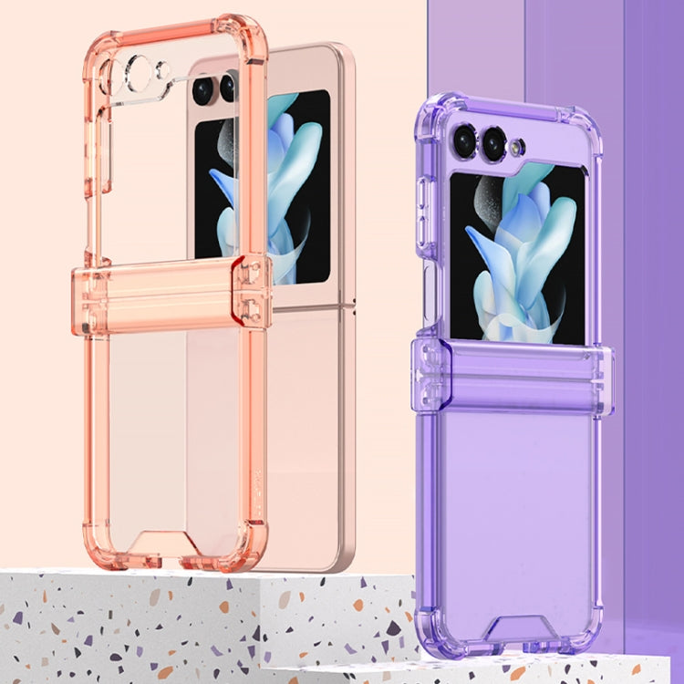 For Samsung Galaxy Z Flip5 GKK Electroplated Airbag Hinge Shockproof Phone Case(Transparent Green) - Galaxy Z Flip5 Cases by GKK | Online Shopping South Africa | PMC TechLife | Buy Now Pay Later Mobicred