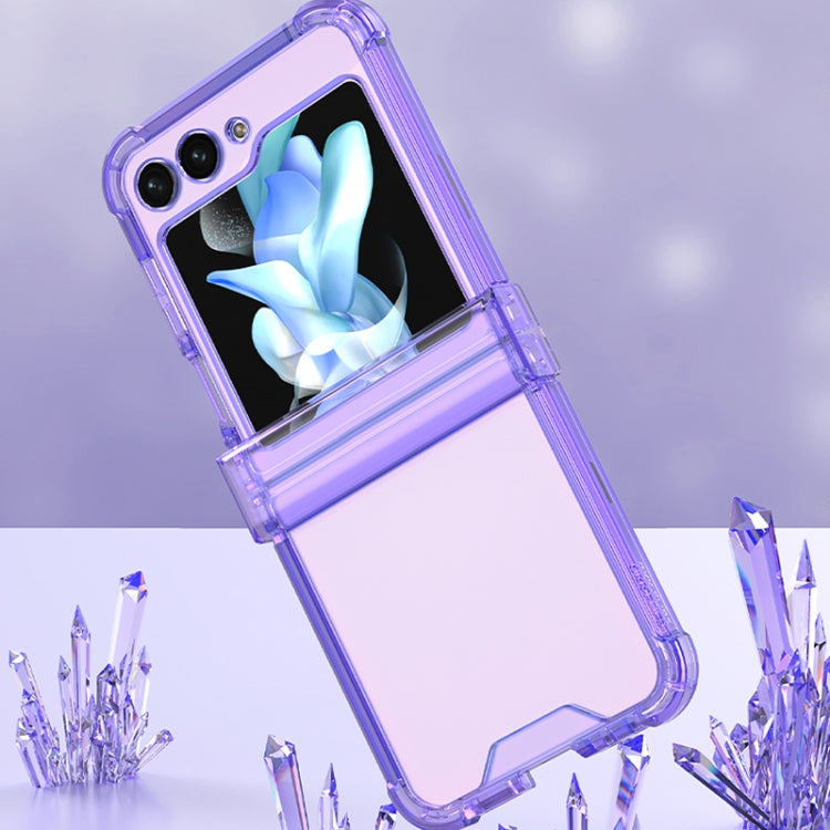 For Samsung Galaxy Z Flip5 GKK Electroplated Airbag Hinge Shockproof Phone Case(Transparent Green) - Galaxy Z Flip5 Cases by GKK | Online Shopping South Africa | PMC TechLife | Buy Now Pay Later Mobicred