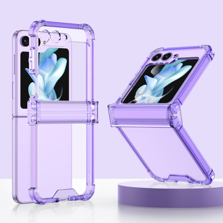 For Samsung Galaxy Z Flip5 GKK Electroplated Airbag Hinge Shockproof Phone Case(Transparent Purple) - Galaxy Z Flip5 Cases by GKK | Online Shopping South Africa | PMC TechLife | Buy Now Pay Later Mobicred