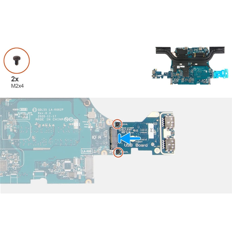 For Dell G15 5515 GDL56 LS-K66EP USB Power Board - Dell Spare Parts by PMC TechLife | Online Shopping South Africa | PMC TechLife